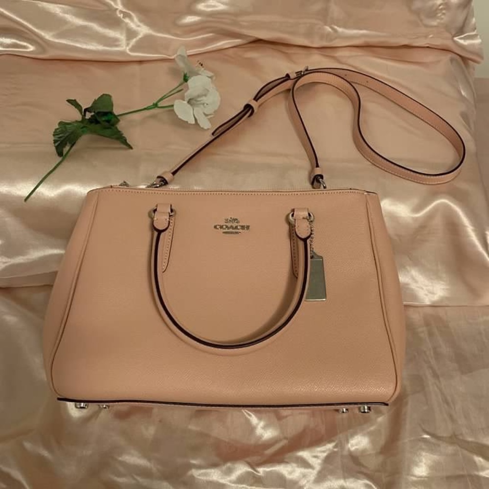 Coach Purse Pink Double Zip Satchel Crossbody - Picture 3 of 8